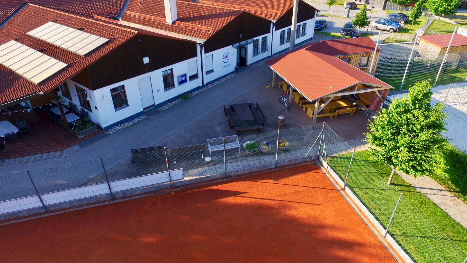 Tennisheim-Luftaufnahme